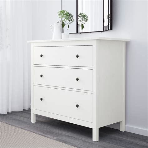 ikea white three drawer dresser